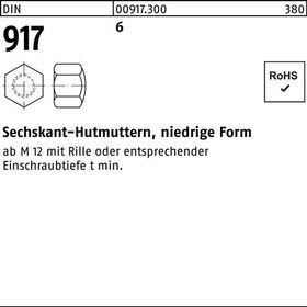 Sechskanthutmutter DIN 917 niedrige FormM12 SW 19 6 250 Stück - VPE: 250
