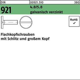 Flachkopfschraube DIN 921 Schlitz M4x 5 4.8/5.8 galv.verz. 100Stück - VPE: 100