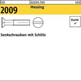 Senkschraube ISO 2009 Schlitz M5x 25 Messing 200 Stück - VPE: 200