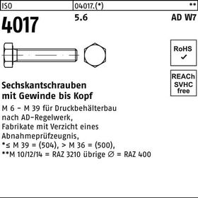 Sechskantschraube ISO 4017 VG M16x 90 5.6 AD W7 25 Stück - VPE: 25
