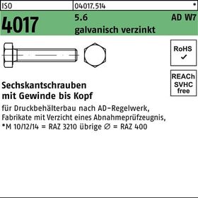 Sechskantschraube ISO 4017 VG M24x 180 5.6 AD W7 galv.verz. 1 Stück