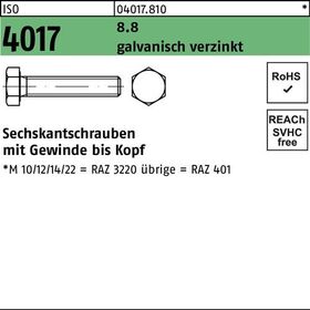 Sechskantschraube ISO 4017 VG M36x 75 8.8 galv.verz. 1 Stück