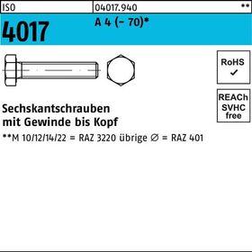 Sechskantschraube ISO 4017 VG M8x 14 A 4 (- 70) 200 Stück - VPE: 200