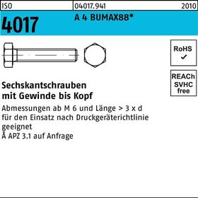 Sechskantschraube ISO 4017 VG M20x 60 A 4 BUMAX88 10 Stück BUFAB - VPE: 10