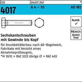 Sechskantschraube ISO 4017 VG M8x 45 A 4 - 70 AD-W2 100 Stück - VPE: 100