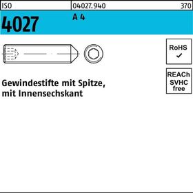 Gewindestift ISO 4027 Spitze/Innen-6kt M8x 60 A 4 50 Stück - VPE: 50
