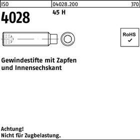Gewindestift ISO 4028 Zapfen/Innen-6kt M20x 35 45 H 50 Stück - VPE: 50
