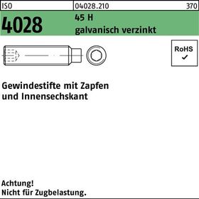 Gewindestift ISO 4028 Zapfen/Innen-6kt M24x30 45 H galv.verz. 50St. - VPE: 50