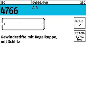Gewindestift ISO 4766 Kegelkuppe/Schlitz M8x 16 A 4 25 Stück - VPE: 25