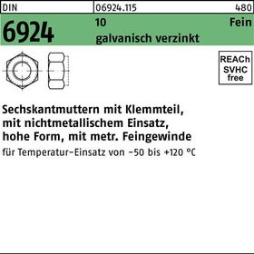 Sechskantmutter DIN 6924 Klemmteil M20x 1,5 10 galv.verz. 50 Stück - VPE: 50