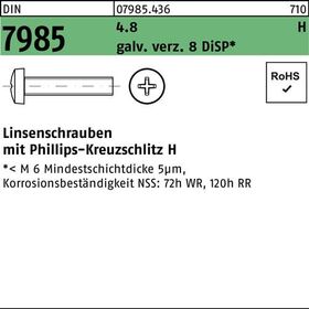 Linsenschraube DIN 7985 PH M4x12-H 4.8 galv.verz. 8 DiSP 2000St. - VPE: 2000