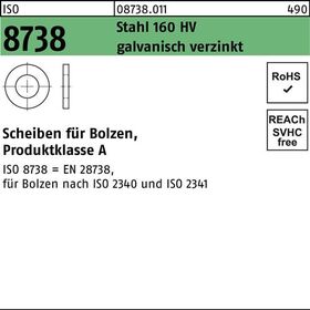 Scheibe ISO 8738 f.Bolzen 60 Stahl 160 HV galv.verz. 10 Stück - VPE: 10