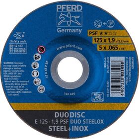 Kombischeibe PSF DUODISC STEELOX D125xS1,9mmKörnung 46 gekr.PFERD - VPE: 10