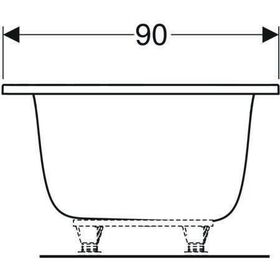 Geberit Badewanne TAWA Duo 1900x900x466mm weiß