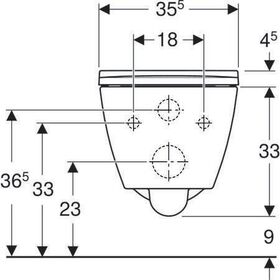 Geberit Wand-Tiefspül-WC SMYLE Square Rimfree geschl. Form mit WC-Sitz weiß