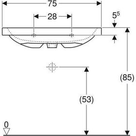 Geberit Waschtisch iCon Light o HL ohne Überlauf 750x480mm weiß KT
