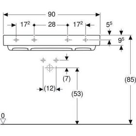 Geberit Waschtisch ONE weiß, mit Hahnloch 900x480mm
