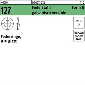 Federring DIN 127 B 7 Federstahl galv.verz. 100 Stück - VPE: 100