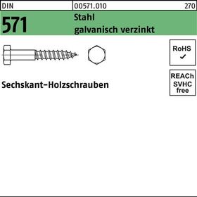 Sechskantholzschraube DIN 571 6x 20 Stahl galv.verz. 500 Stück - VPE: 500