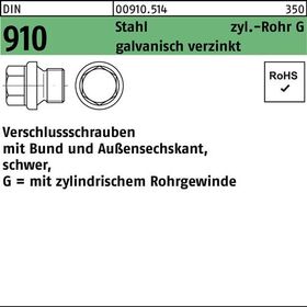 Verschlußschraube DIN 910 Bund/Außen-6-kt G 2 A Stahl galv.verz. 1St.