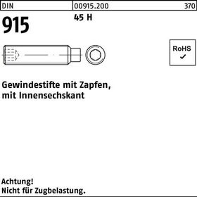 Gewindestift DIN 915 Zapfen/Innen-6kt M12x 40 45 H 100 Stück - VPE: 100
