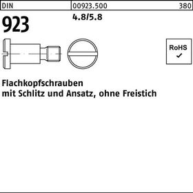 Flachkopfschraube DIN 923 Schlitz/Ansatz M5x 4x 7,0 4.8/5.8 100 Stück - VPE: 100