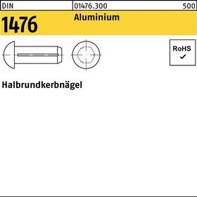 Halbrundkerbnagel DIN 1476 2x 8 Aluminium 500 Stück - VPE: 500