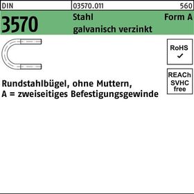 Rundstahlbügel DIN 3570 o.Mutter A 120/NW 100 Stahl galv.verz. 10St. - VPE: 10