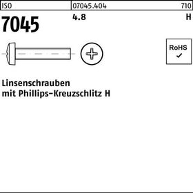 Flachkopfschraube ISO 7045 PH M8x 25-H 4.8 200 Stück - VPE: 200