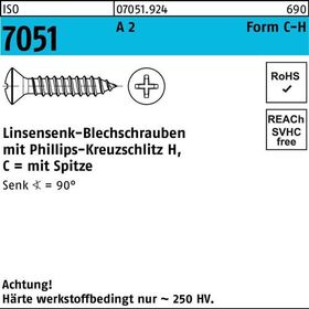 Blechschraube ISO 7051 LISEKO Spitze/PH 6,3x 16 -C-H A 2 500St. - VPE: 500