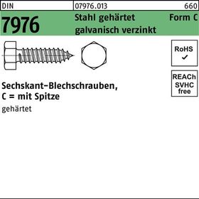 Blechschraube DIN 7976 Sechskant/Spitze C 4,2x32 Stahl geh.galv.verz. 500St. - VPE: 500