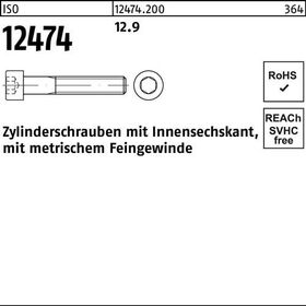 Zylinderschraube ISO 12474 Innen-6kt M10x1,25x 40 12.9 100 Stück - VPE: 100