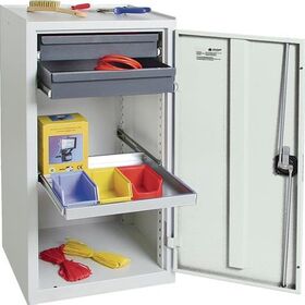 Werkzeug-/Beistellschrank H1000xB500xT500mm 2Schubladen,1BD grau/anthrazitgrau