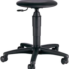 Drehhocker m.Rollen Kunstlederpolster schwarz Sitz-H.420-550mm TOPSTAR