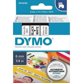 DYMO Schriftbandkassette D1 S0720780 6mmx7m schwarz auf weiß