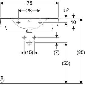 Geberit Waschtisch RENOVA PLAN 750x480mm m Abl. m HL m Überlauf weiß KT