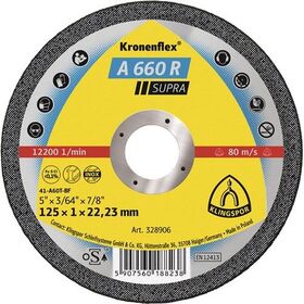 Trennscheibe A 660 R Supra D125x1mm ger.INOX Bohr.22,23mm KLINGSPOR - VPE: 25