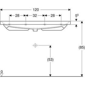 Geberit Waschtisch ACANTO 1200x480mm o HL ohne Überlauf weiß KT