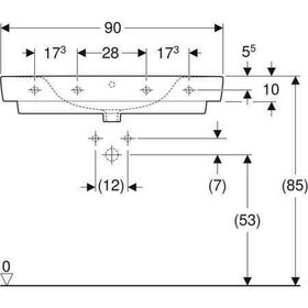 Geberit Aufsatzwaschtisch RENOVA PLAN m Abl. m HL m Überlauf 900x480mm weiß KT