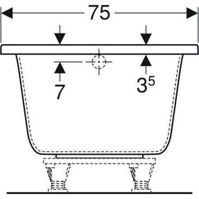 Geberit Rechteckbadewanne RENOVA PLAN 1600x750mm weiß