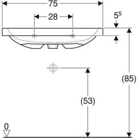 Geberit Waschtisch iCon Light o Hahnloch mit Überlauf 750x480mm weiß