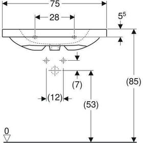 Geberit Waschtisch iCon Light 750x480mm m Abl. m HL m Überlauf weiß KT