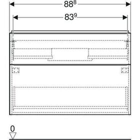 Geberit Waschtischunterschrank iCon 900x615x476mm weiß matt/Griff weiß matt