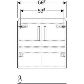 HWB-Unterschrank RENOVA COMPACT 650x605x397mm Lack hellgrau hochglanz