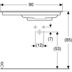 Geberit Möbelwaschtisch ONE weiß mit Hahnloch 900x475mm Ablage links