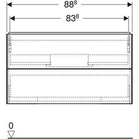 Geberit Waschtischunterschrank ONE 2 Schub 900x504x470mm Ei Mel Ho-st