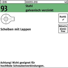 Unterlegscheibe DIN 93 Lappen 21 Stahl galv.verz. 100 Stück - VPE: 100