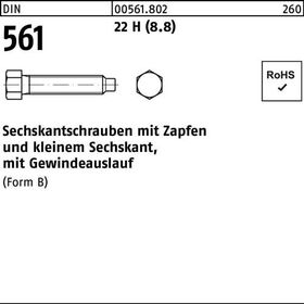 Sechskantschraube DIN 561 Zapfen BM 16x 90 22 H (8.8) 10 Stück - VPE: 10