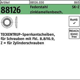 Sperrkantscheibe R 88126 Z 6x 9,9x1,4 Federst. zinklamellenb. 1000St. TECKENTRUP - VPE: 1000