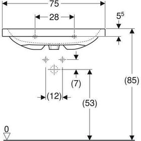Geberit Waschtisch iCon Light m HL ohne Überlauf 750x480mm weiß KT